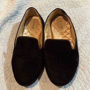 Birdies black velvet loafers